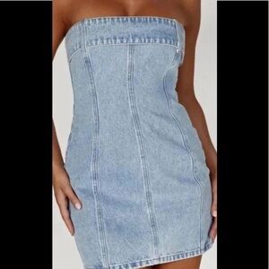 Meshki Denim Strapless dress